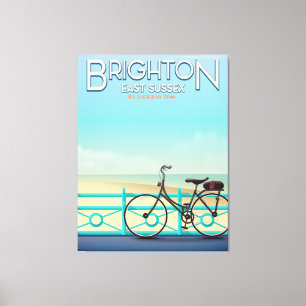 Toile Poster de voyage vintage de Brighton, East Sussex.