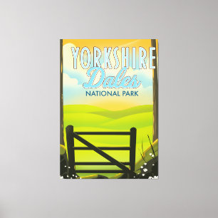 Toile poster de voyage vintage Yorkshire dales