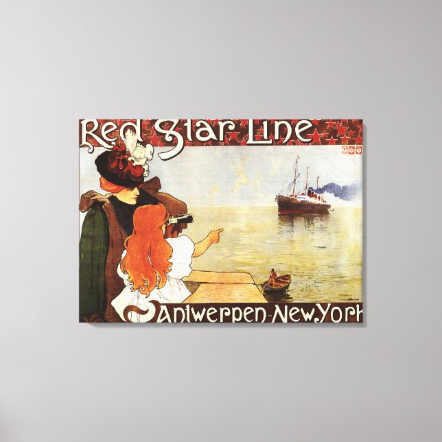 Toile Poster du Promo Red Star Line Croisières à New Yor (Recto)