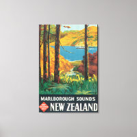 Poster du Vintage voyage Marlborough Sounds