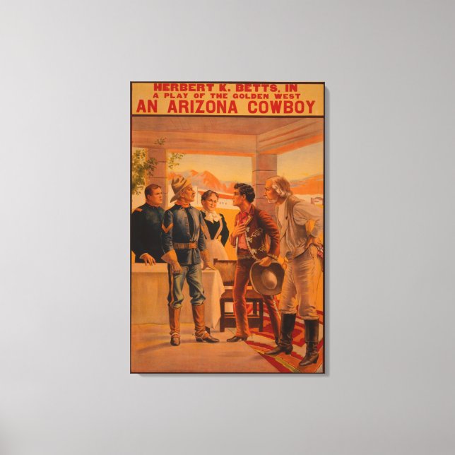Toile Poster d'un Cowboy Western Arizona (Recto)
