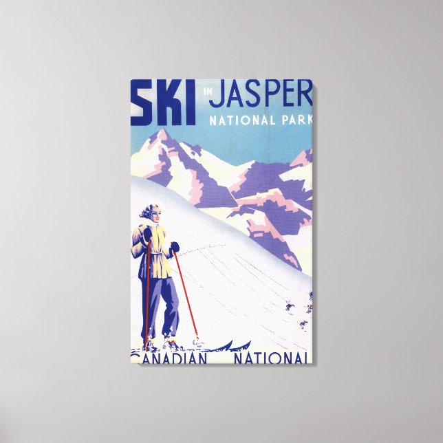 Toile Poster d'une femme sur les pentes ouvertes (Recto)