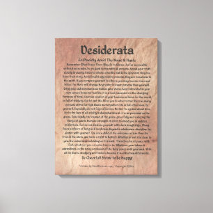 Toile Poster médiéval DESIDERATA Max Ehrmann-Mars Stone