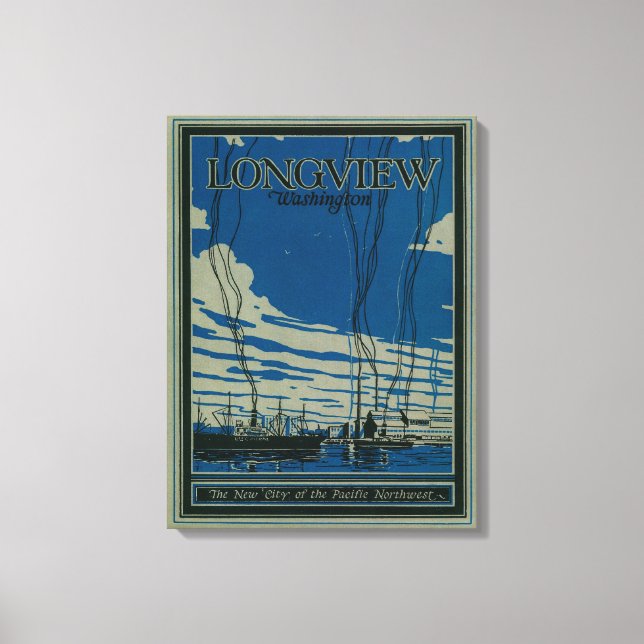 Toile Poster publicitaire Longview, Washington (Recto)
