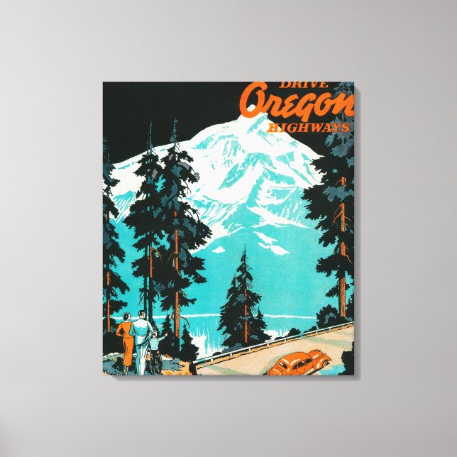 Toile Poster publicitaire Oregon Highways (Recto)
