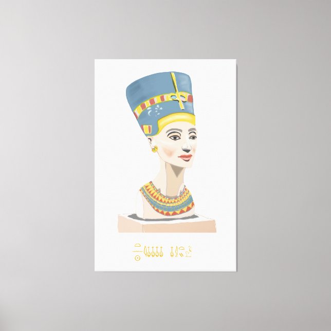 Toile Poster rectangulaire Queen Nefertiti et Cartouche. (Recto)