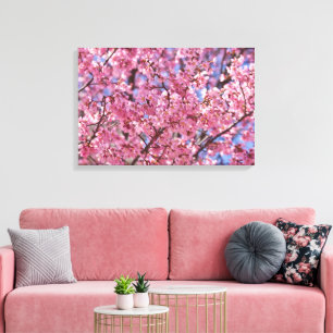 Toile Poster Sakura Pink Cherry Blossom Sky
