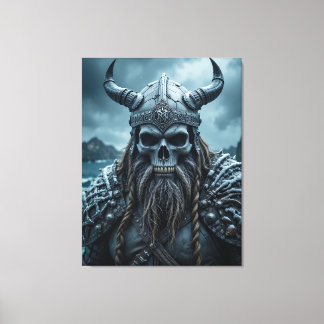 Toile Poster viking Norse Imaginaire foncé avec casque à
