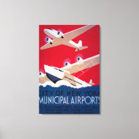 Poster vintage de l'aéroport municipal de New York