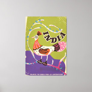 Toile poster vintage India Travel