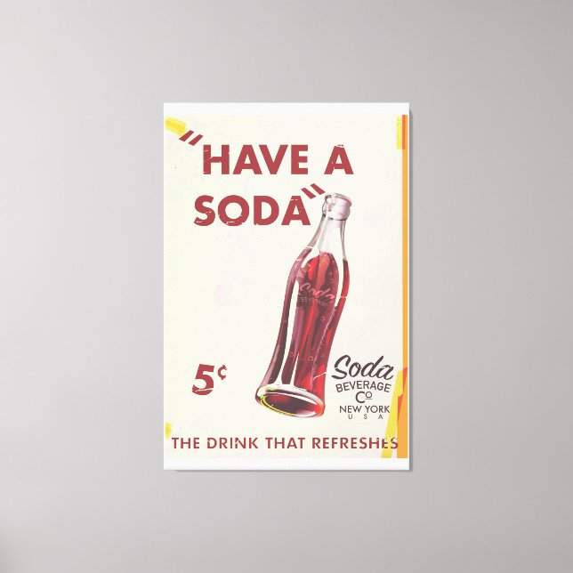Toile Poster vintage Soda (Recto)