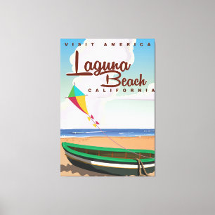 Toile Poster Vintage voyage Laguna Beach California