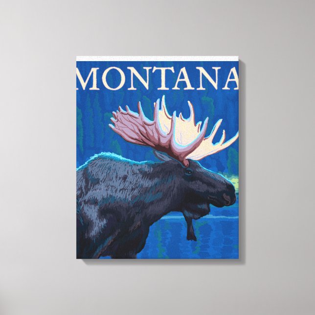 Toile Poster Vintage voyage MontanaMoose (Recto)