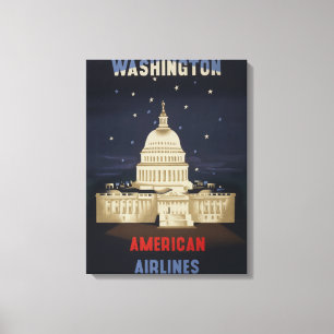 Toile Poster Vintage voyage pour American Airlines