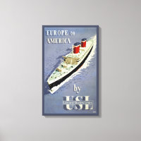 Poster Vintage voyage Pour United States Lines