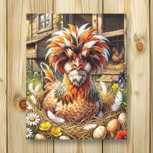 Toile Poulailler polonais mignon et fantaisiste