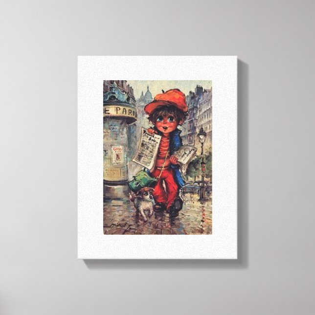 Toile Poulbot au journal (Recto)