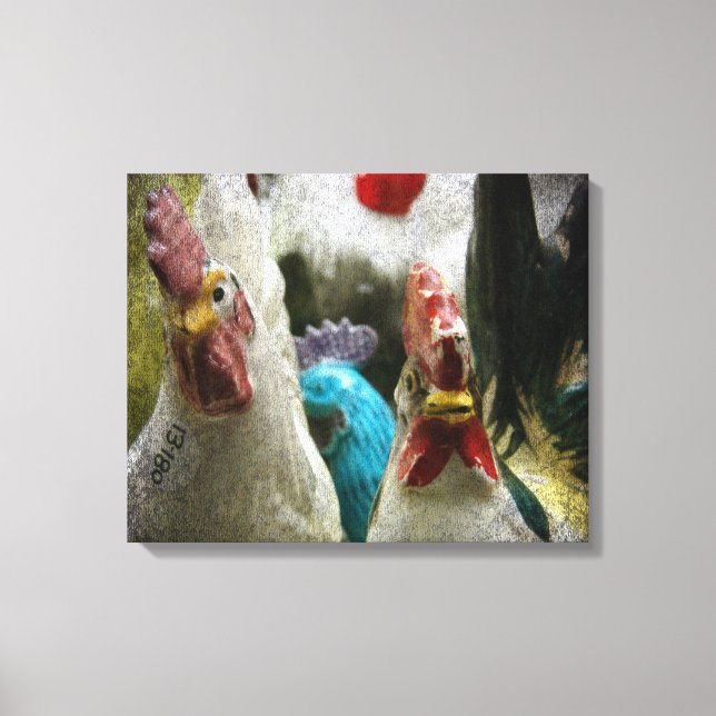 Toile Poulets vintages (Recto)