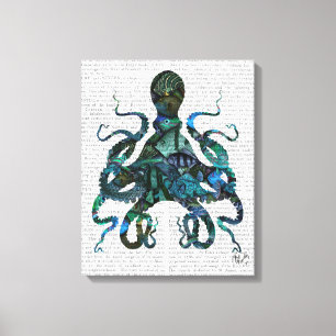 Toile Poulpe bleu de poisson