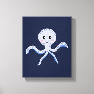 Toile Poulpe sous le motif enfants de la mer
