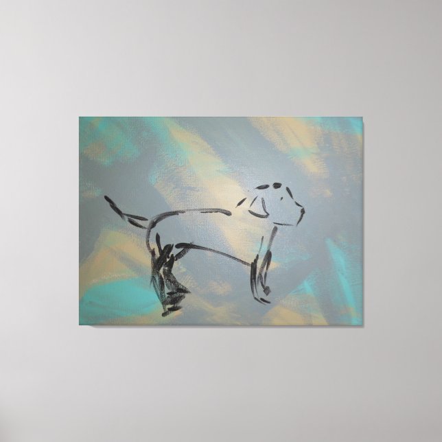 Toile Pour l'art Abstrait Amoureux des chiens (Recto)