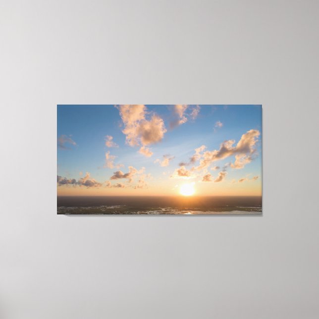 Toile Poutres de soleil, lever du soleil, ciel bleu, nua (Recto)