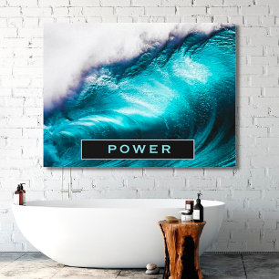 Toile Power Inspirational Word Ocean Wave Photographie