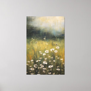Toile Pré Fleur sauvage bouché : peinture à l'huile Abst