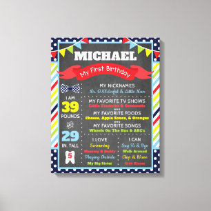 Toile Premier anniversaire de M. ONEderful Chalkboard