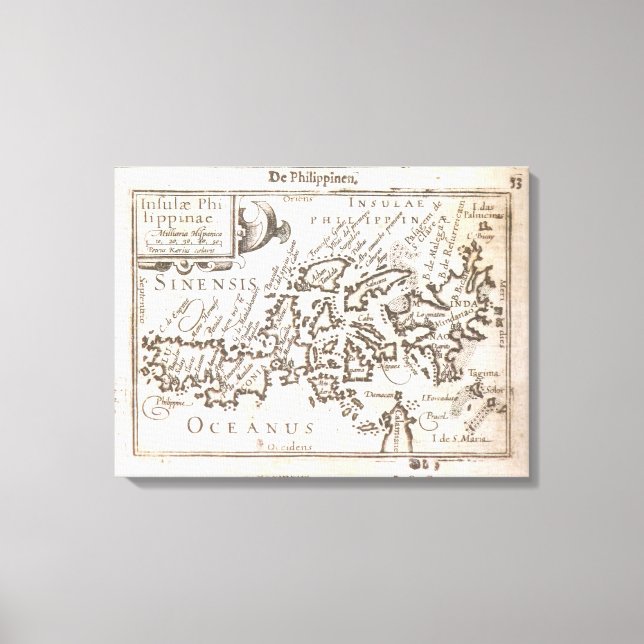 Toile Première carte individuelle des Philippines. Vinta (Recto)
