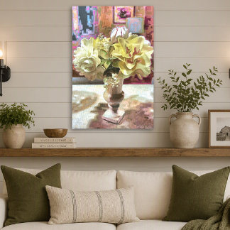 Toile Premières fleurs de printemps jonquilles tulipes P