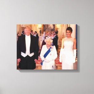 Toile Pres et ?ère Madame Trump With Queen Elizabeth II
