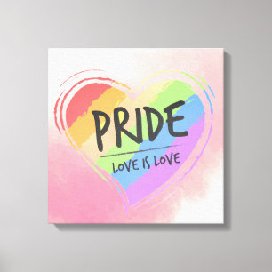 Toile Pride L'amour est Amour Rainbow Heart