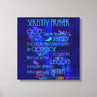 Toile Prière de sérénité en bleu
