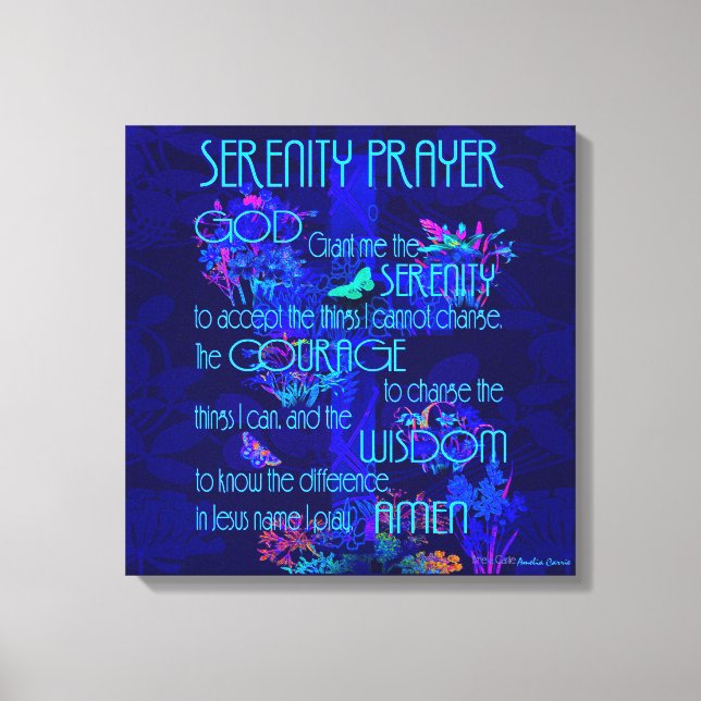 Toile Prière de sérénité en bleu (Recto)