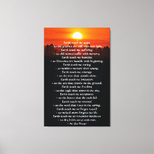 Toile Prière inspirante, la Terre m'apprend