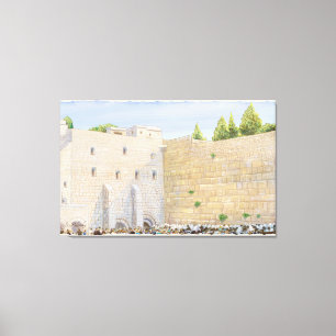 Toile Prière, Mur Occidental KOTEL Jérusalem Vieille Vil