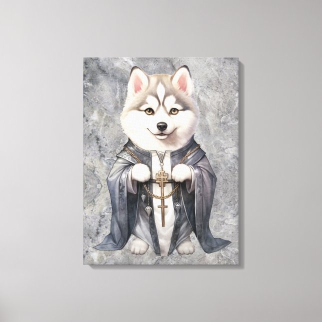 Toile Priest King Siberian Husky Dog (Recto)