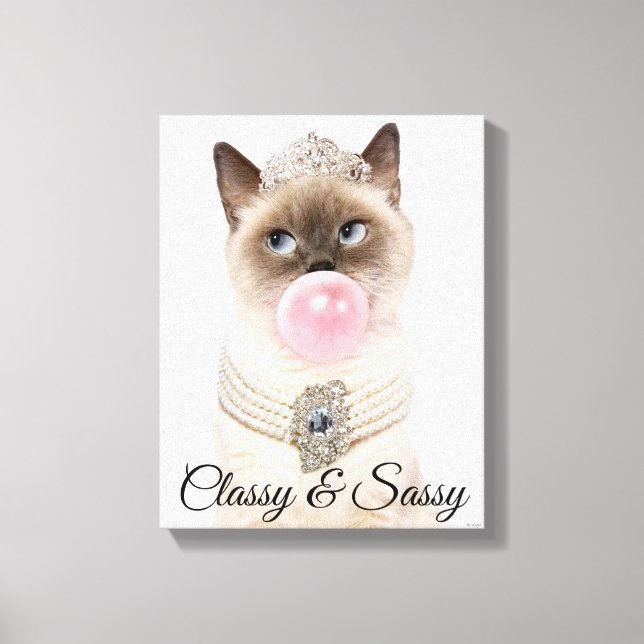 Toile Princesse Chat soufflant de bulle gomme (Recto)