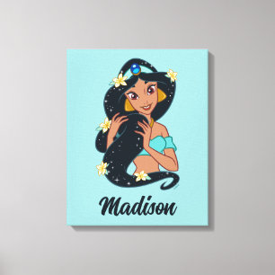 Toile Princesse Jasmine - Cheveux et fleurs étincelants