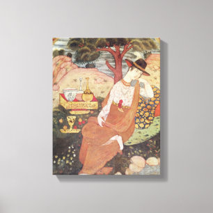 Toile Princesse s'asseyant dans un jardin, dynastie de