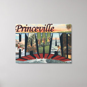 Toile Princeville, Hawaii - Scènes de grandes lettres
