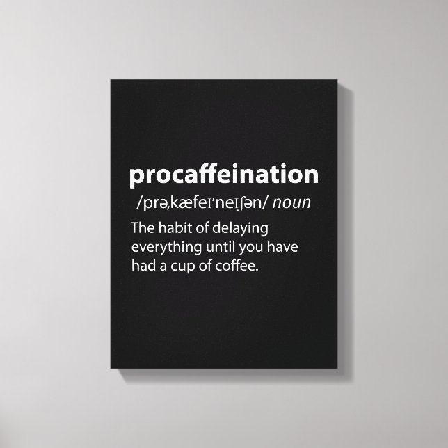 Toile Procaffination Funny Dictionnaire Définition (Recto)