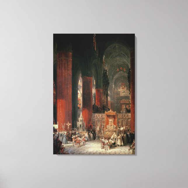 Toile Procession à la cathédrale de Séville, 1833 (huile (Recto)