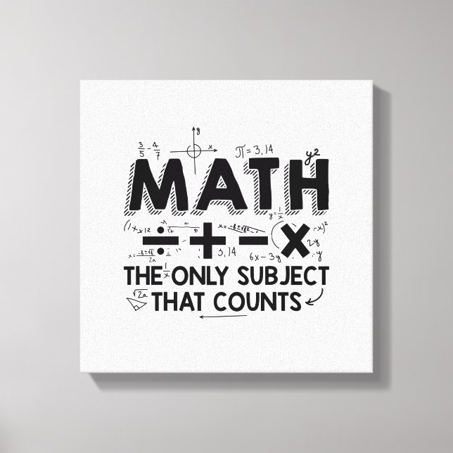 Toile Professeur de mathématiques | Mathématiques Cadeau (Recto)