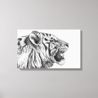 Toile Profil de Tigre blanc par Svetlana Ledneva-Schukin