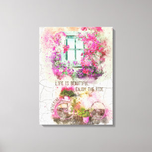 Toile Profitez De La Promenade   Vélo Aquarelle Avec Fle