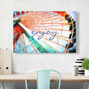 Toile Profitez du Script Carnival Ferris Wheel Photo Bol