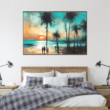 Promenade au crépuscule sur la plage