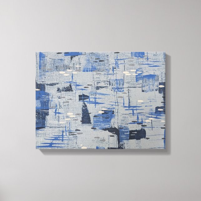 Toile Promenade d'hiver. Acrylique Abstraite. Tempête d' (Recto)